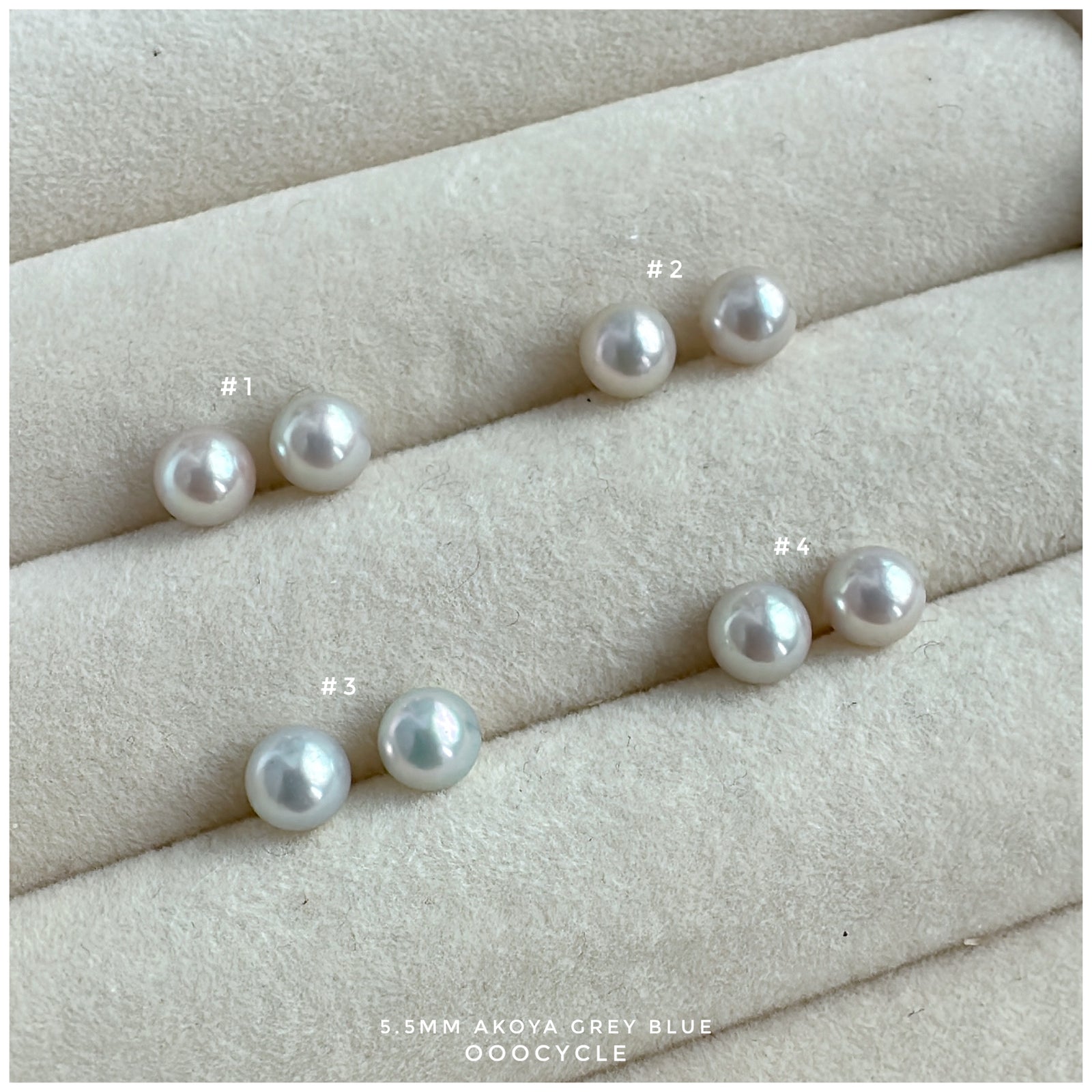 5.5mm Akoya Grey Blue 日本灰藍海水圓珠