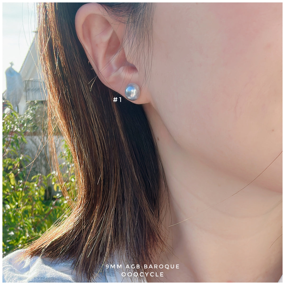 9mm Akoya Grey Blue Baroque 日本灰藍巴洛克珍珠
