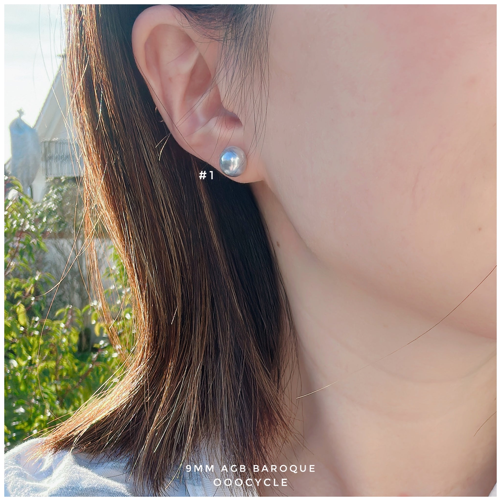 9mm Akoya Grey Blue Baroque 日本灰藍巴洛克珍珠