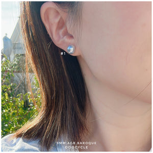 9mm Akoya Grey Blue Baroque 日本灰藍巴洛克珍珠