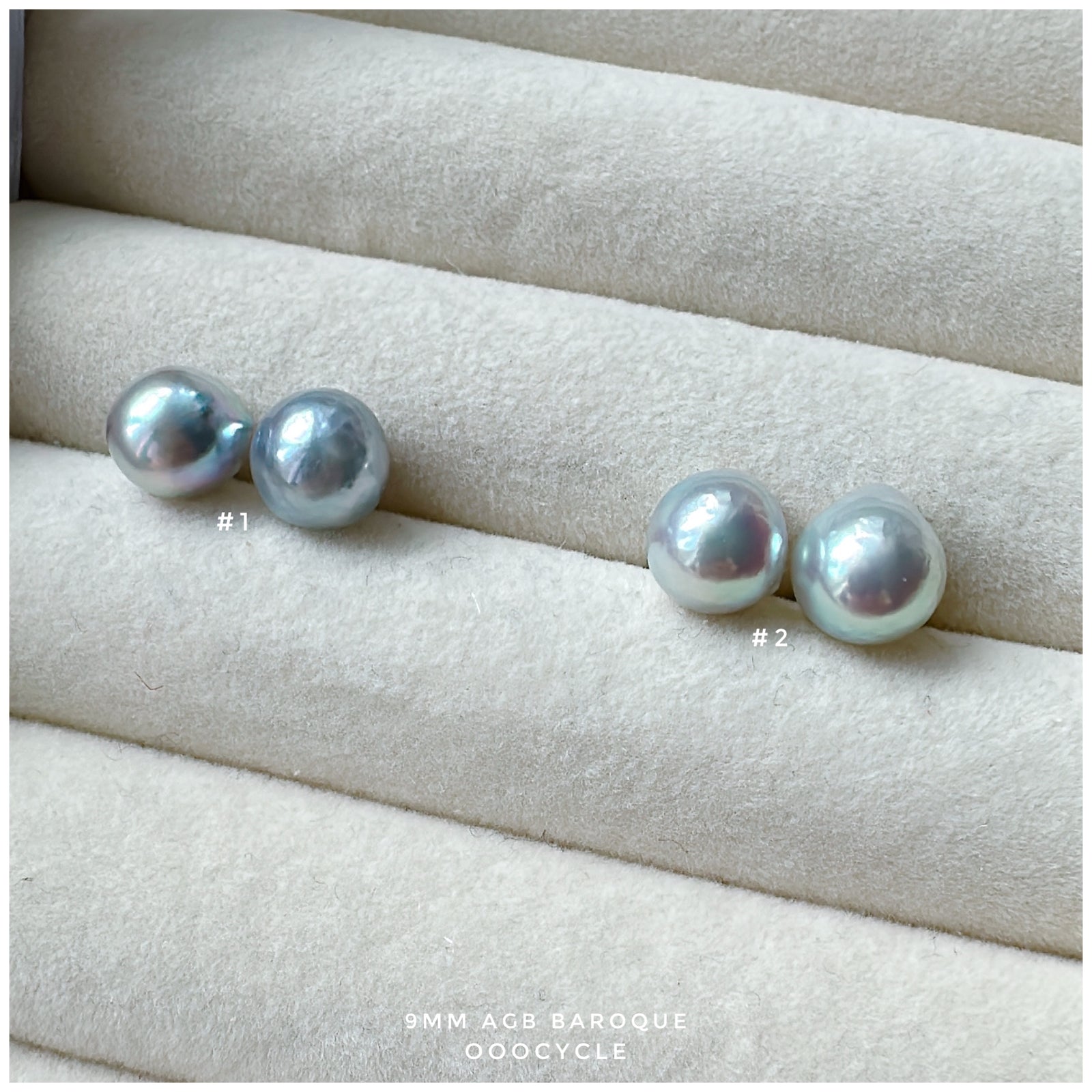 9mm Akoya Grey Blue Baroque 日本灰藍巴洛克珍珠