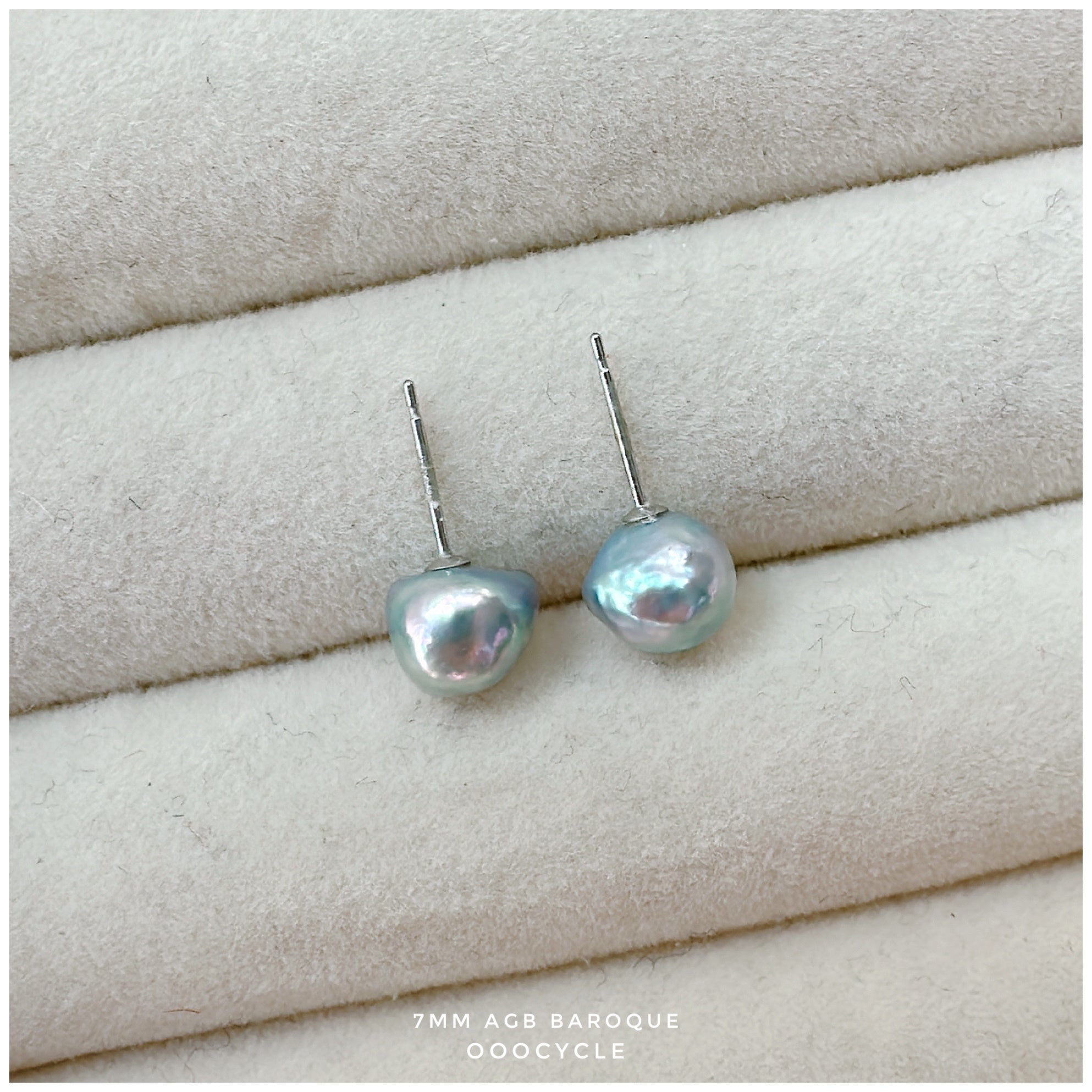 7mm Akoya Grey Blue Baroque 日本灰藍巴洛克珍珠