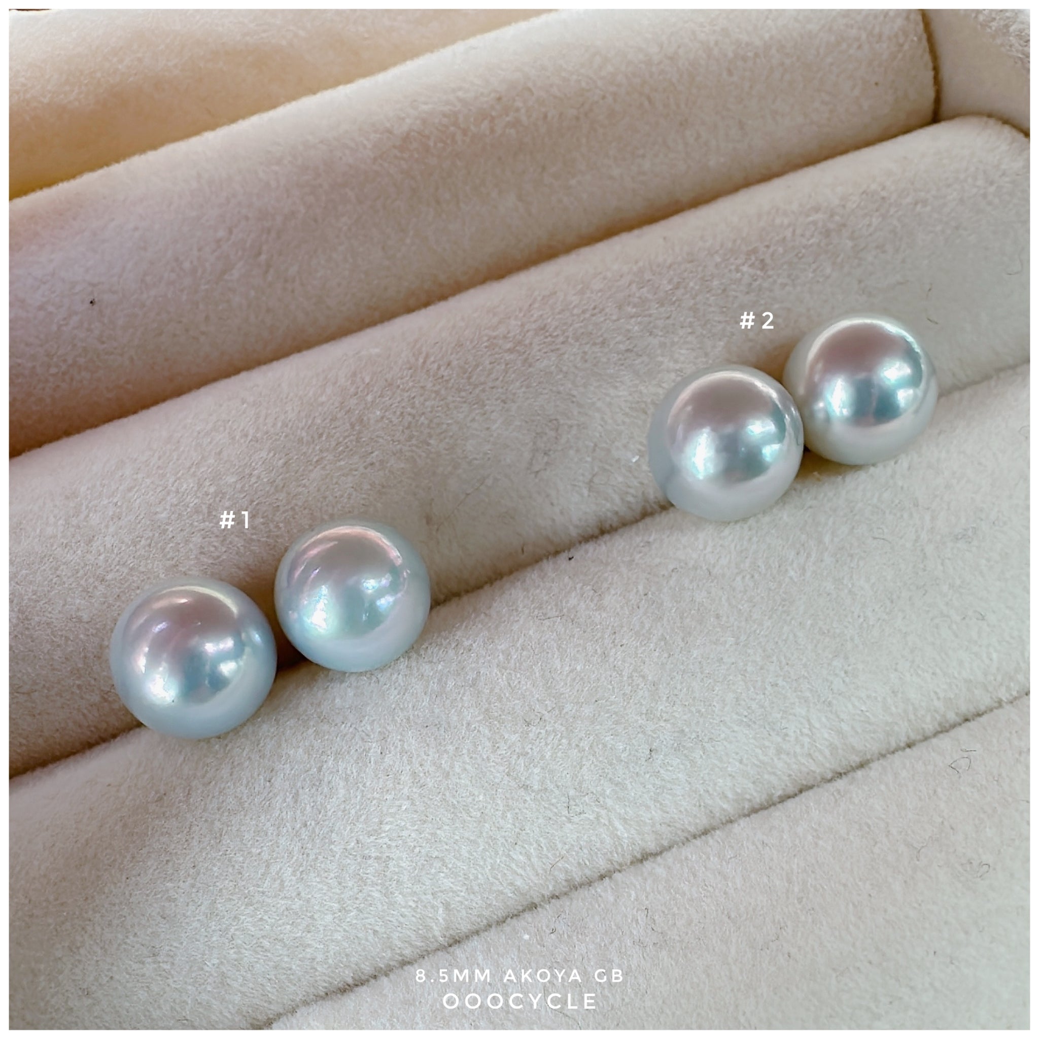8.5mm Akoya Grey Blue 日本灰藍海水圓珠