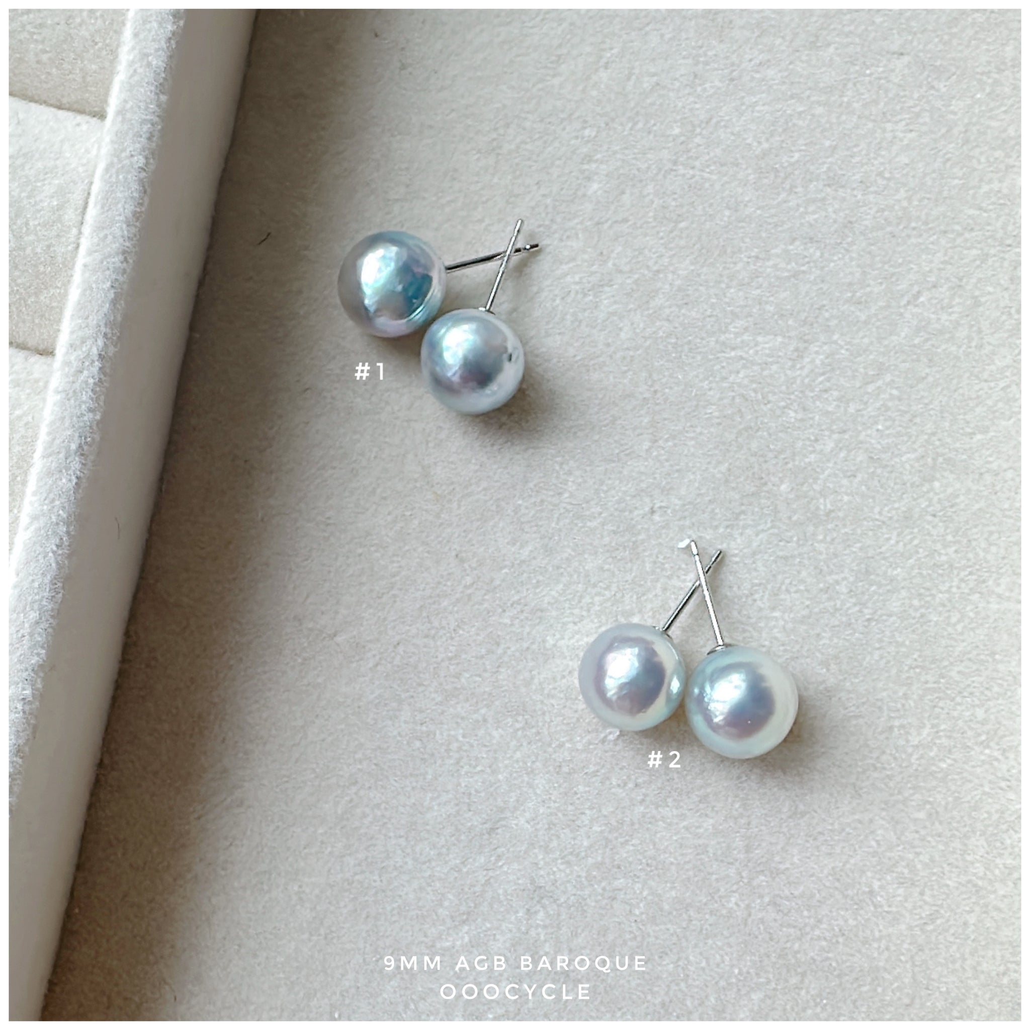 9mm Akoya Grey Blue Baroque 日本灰藍巴洛克珍珠