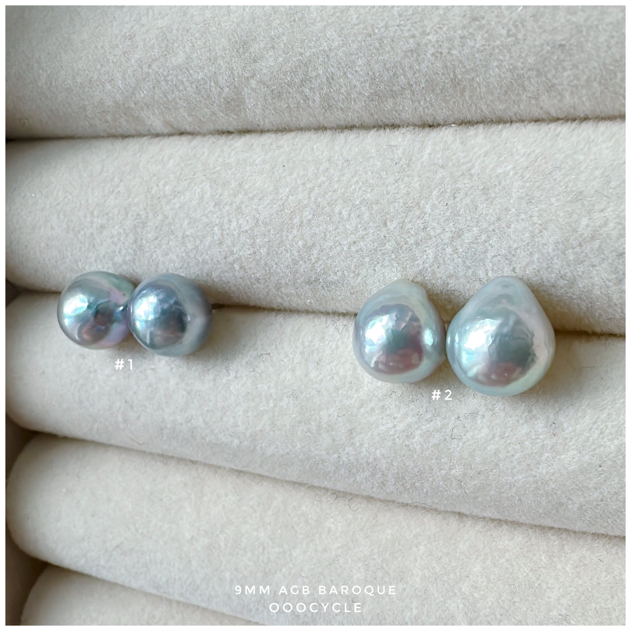 9mm Akoya Grey Blue Baroque 日本灰藍巴洛克珍珠