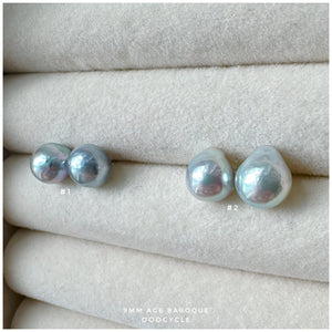 9mm Akoya Grey Blue Baroque 日本灰藍巴洛克珍珠