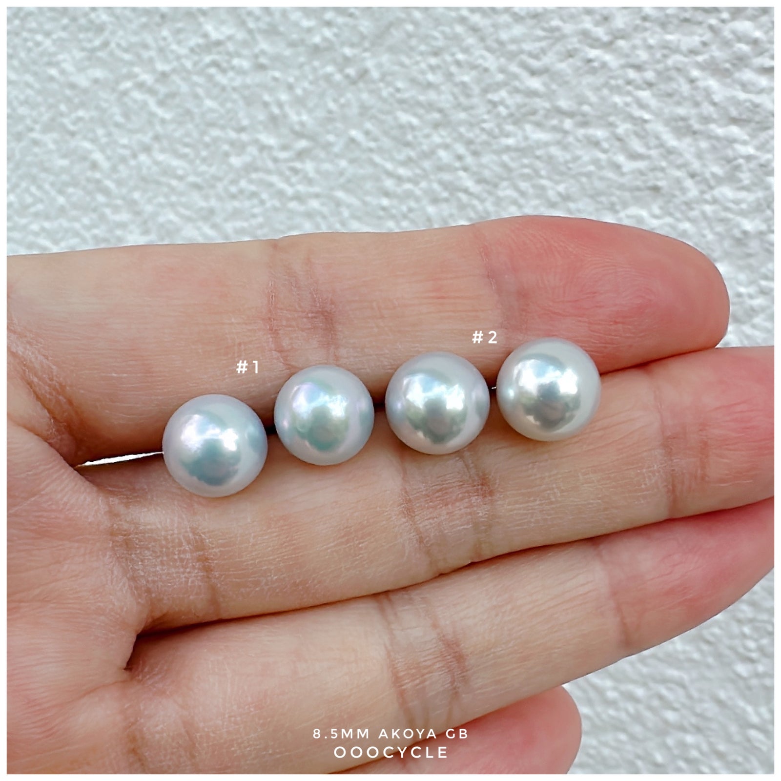 8.5mm Akoya Grey Blue 日本灰藍海水圓珠