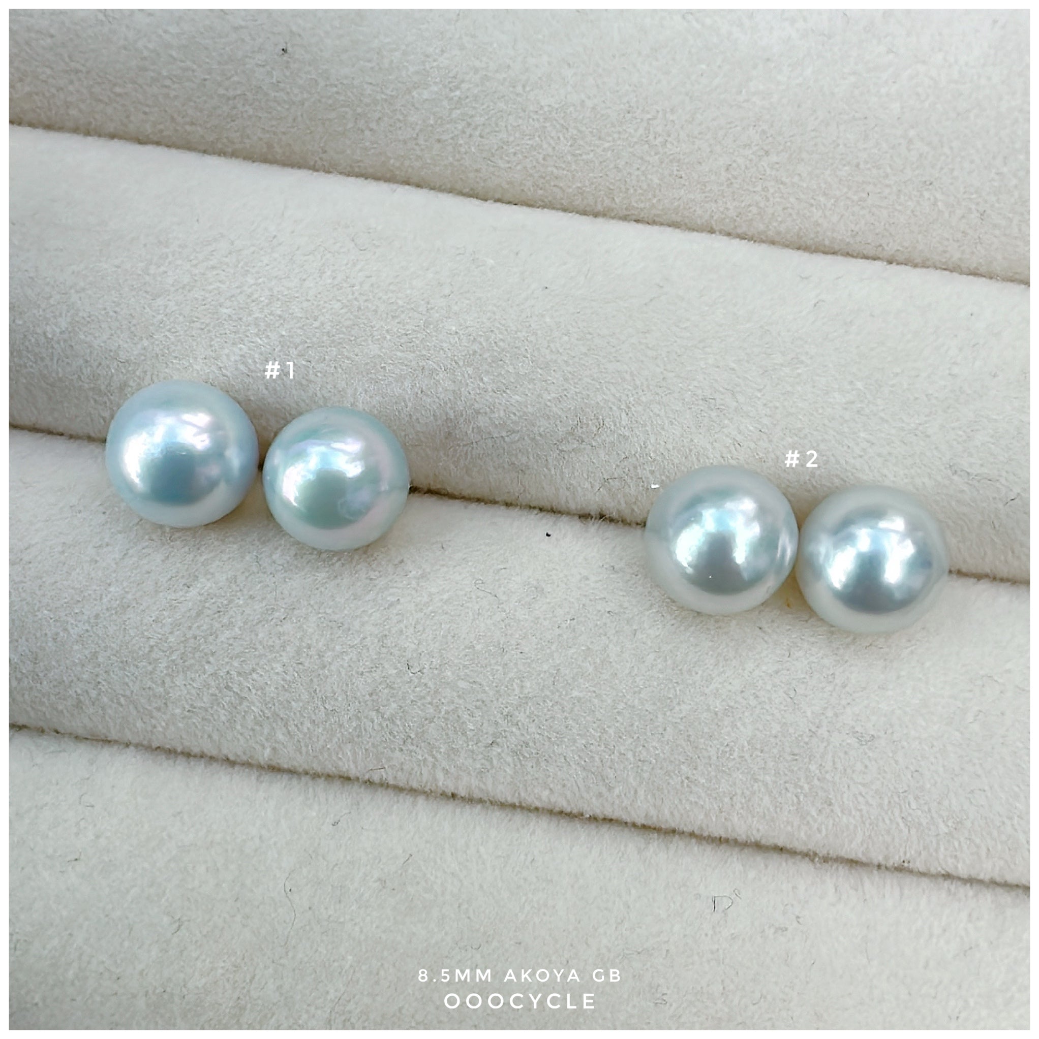 8.5mm Akoya Grey Blue 日本灰藍海水圓珠