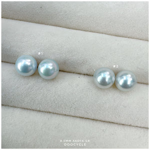 8.5mm Akoya Grey Blue 日本灰藍海水圓珠