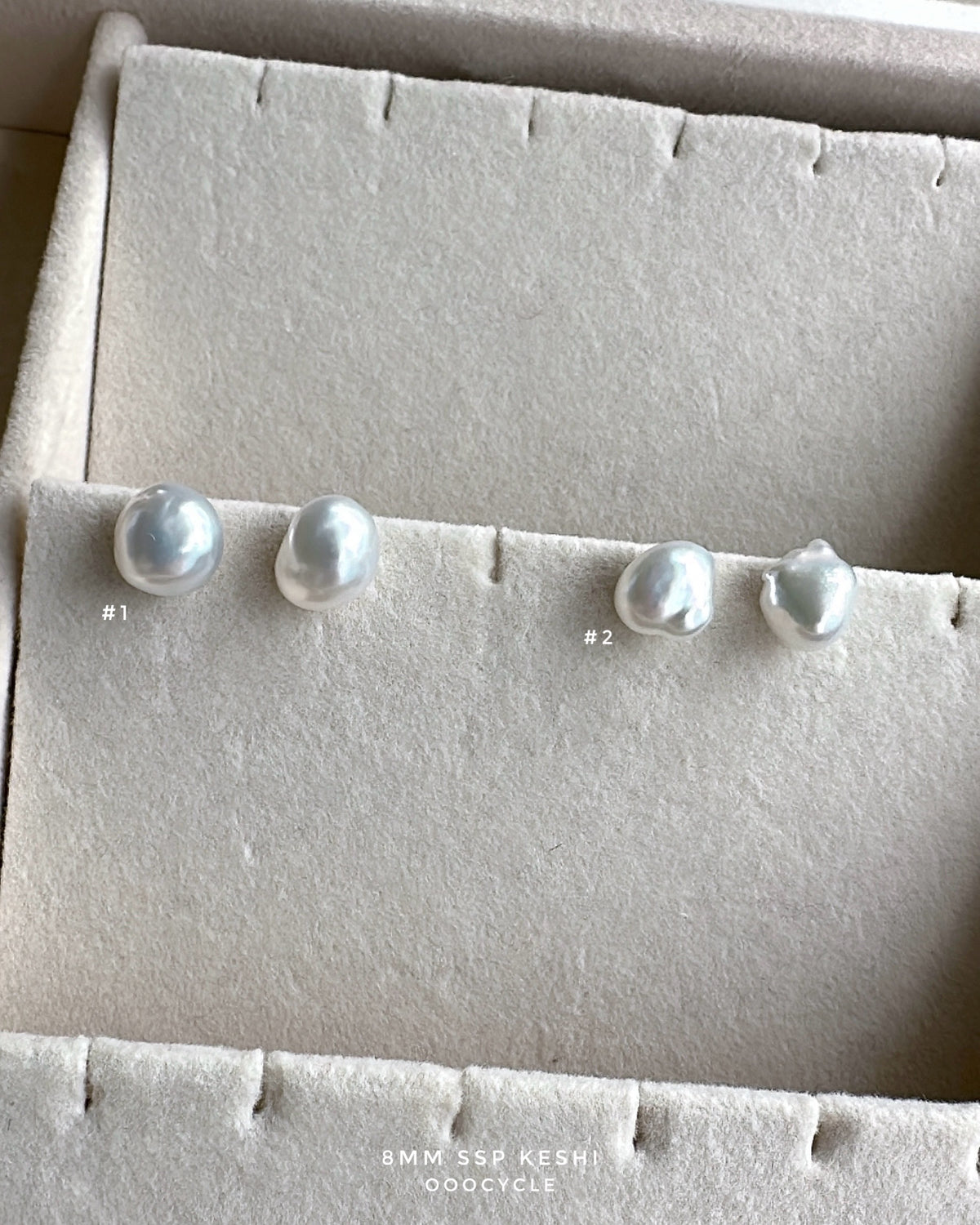 8mm SSP White Keshi 無核南洋白珠