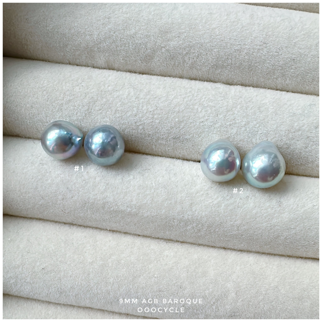 9mm Akoya Grey Blue Baroque 日本灰藍巴洛克珍珠