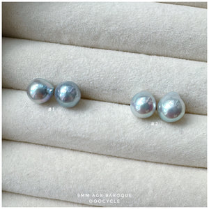 9mm Akoya Grey Blue Baroque 日本灰藍巴洛克珍珠
