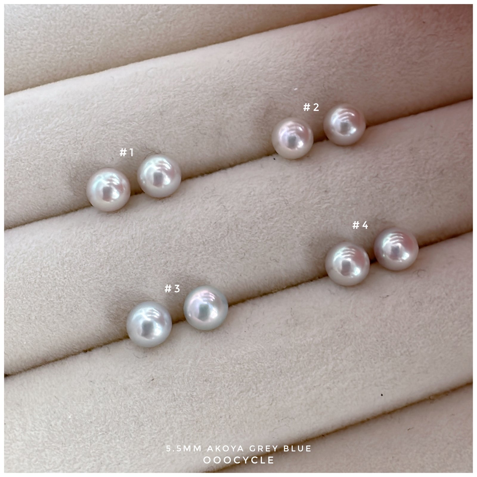 5.5mm Akoya Grey Blue 日本灰藍海水圓珠