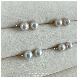 5.5mm Akoya Grey Blue 日本灰藍海水圓珠