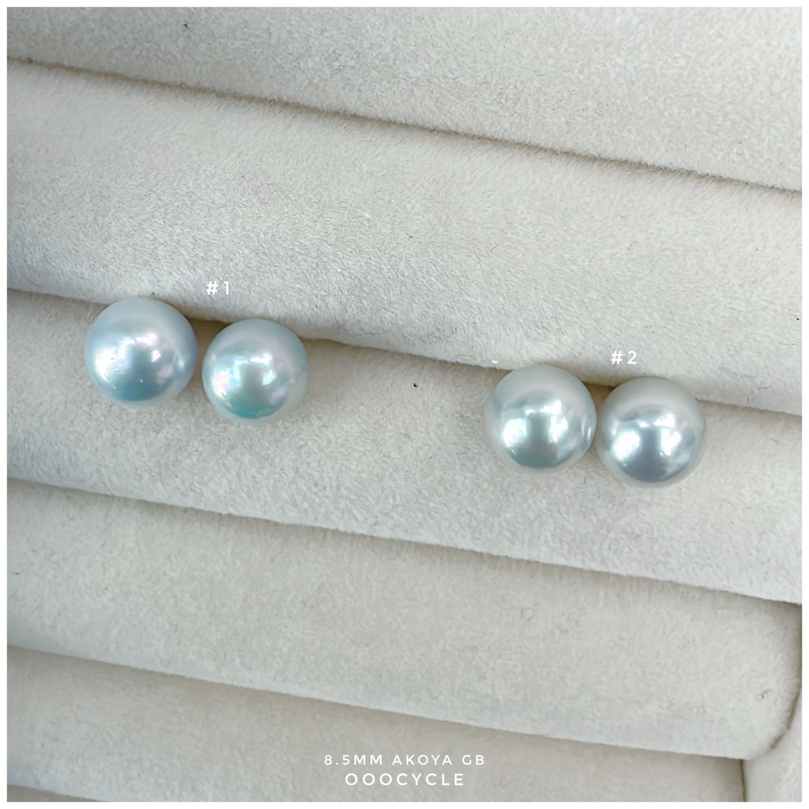 8.5mm Akoya Grey Blue 日本灰藍海水圓珠