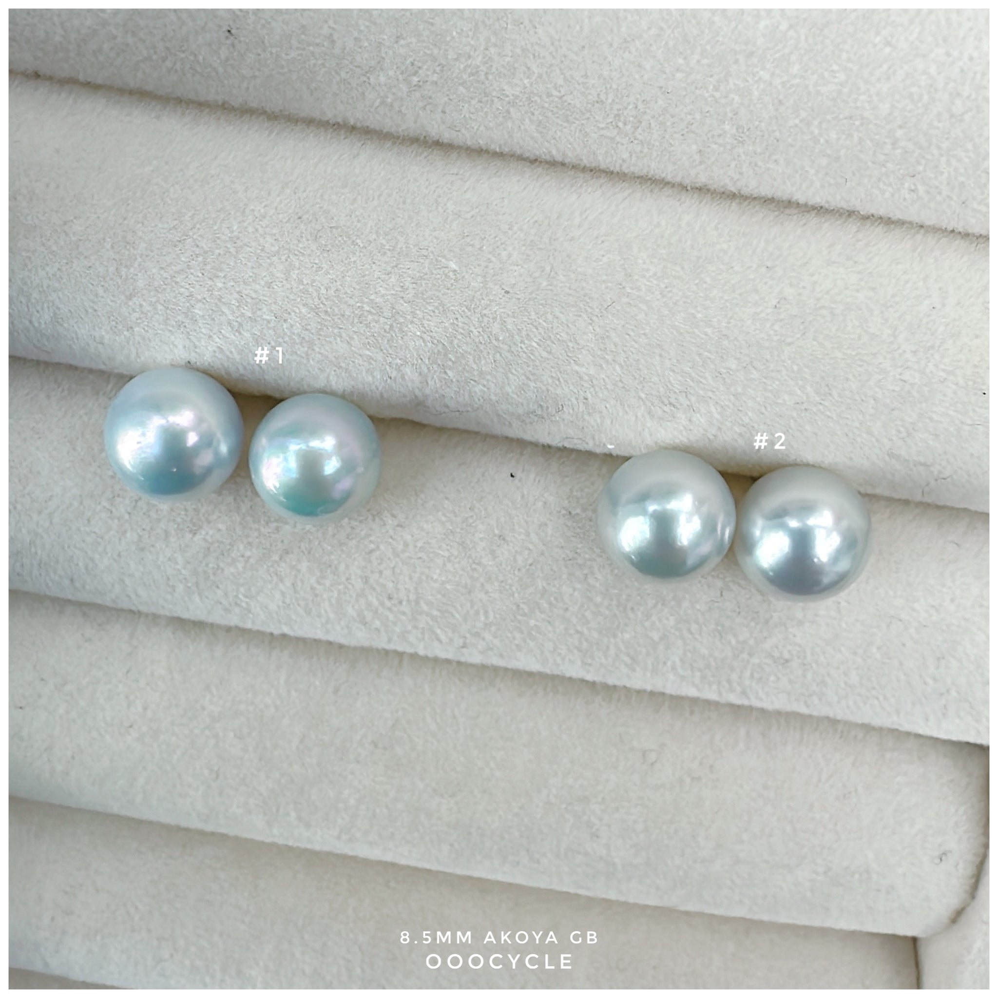 8.5mm Akoya Grey Blue 日本灰藍海水圓珠