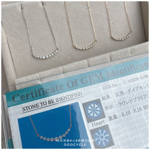 SMILEY 10份笑臉8心8箭鑽石證書頸鏈 Certified 0.10 CT 8 Hearts 8 Cupids