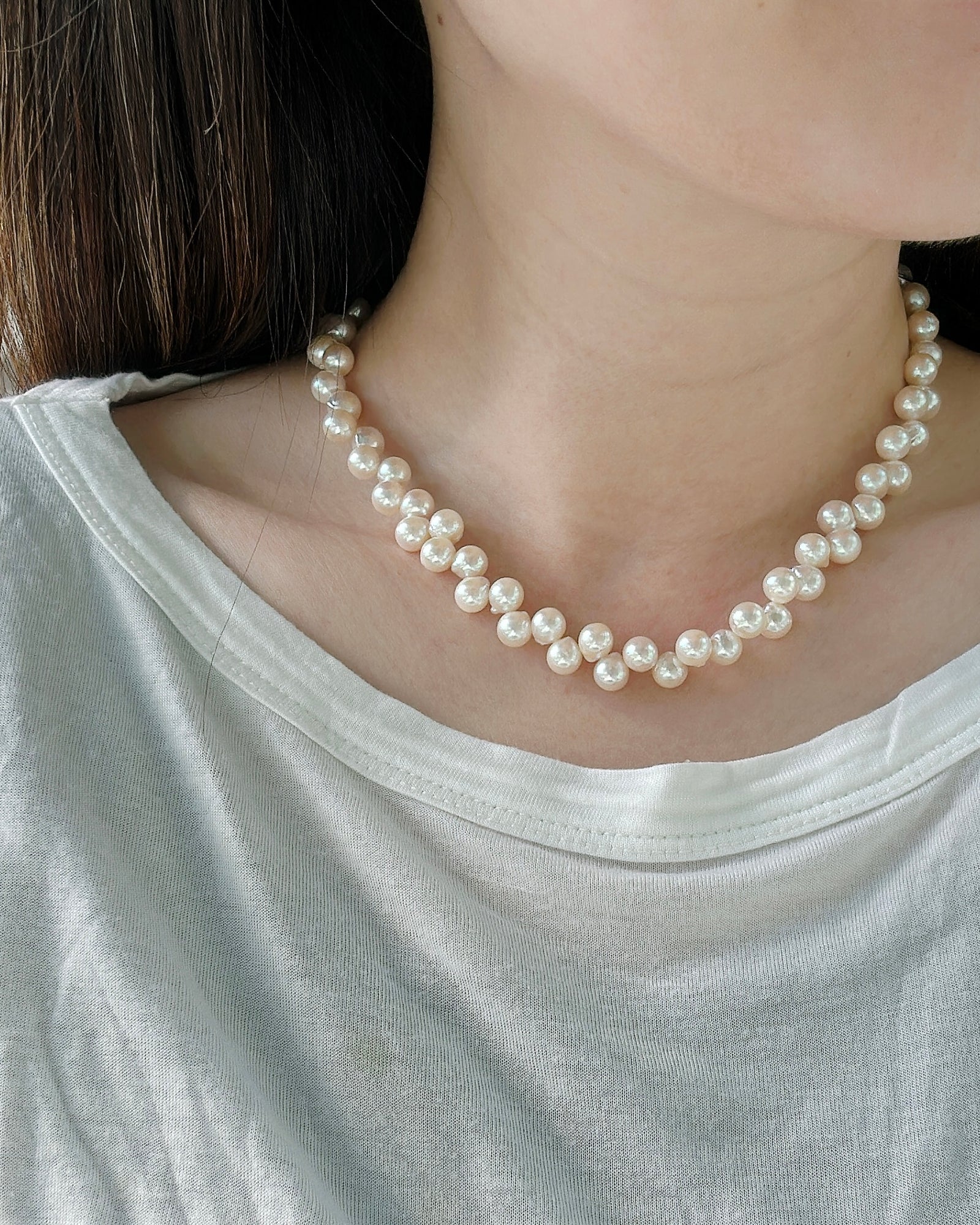 6.5mm Akoya Petals Strand 日 本 海 水 花 瓣 珠 鏈