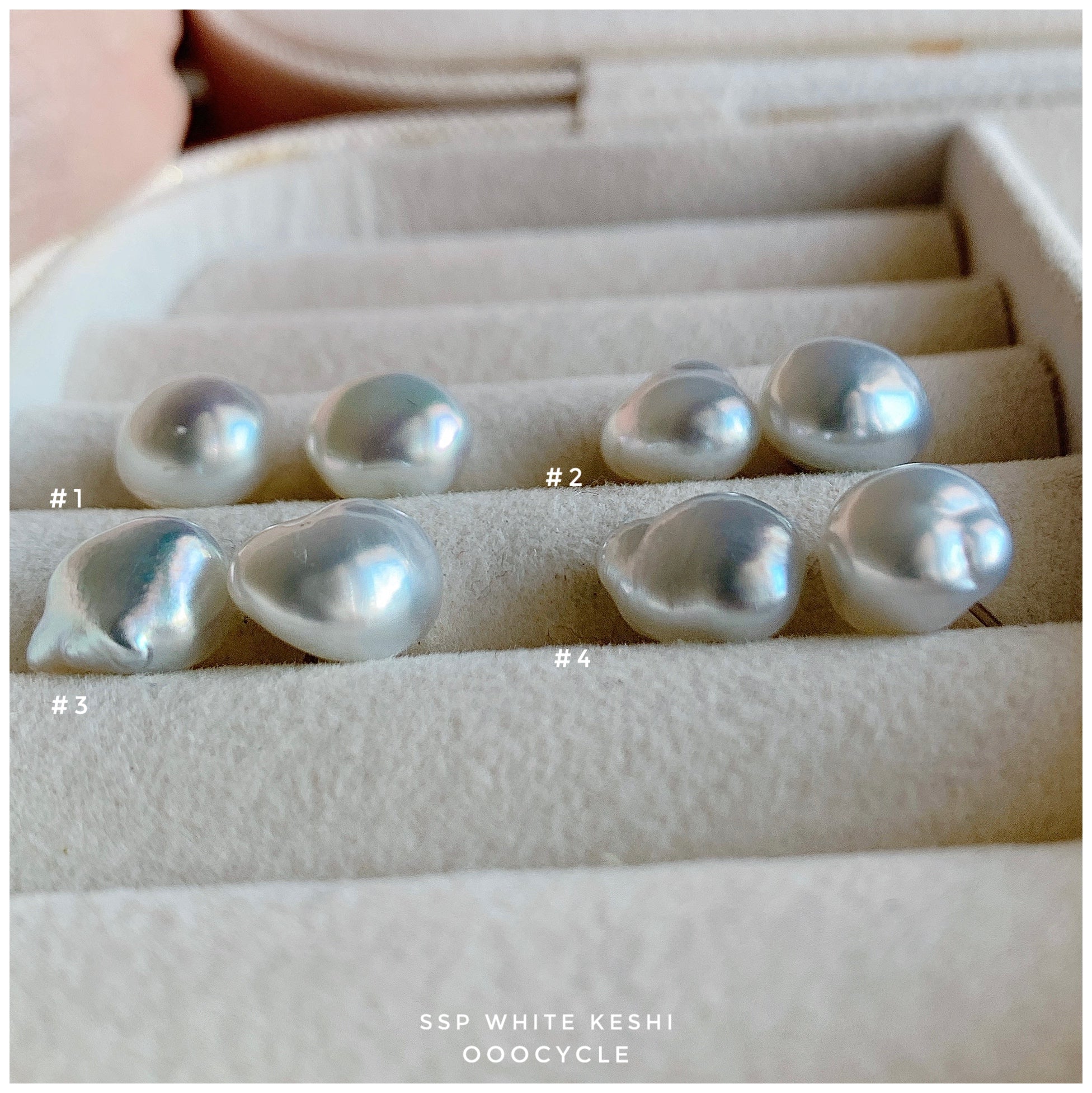 SSP White Keshi 無核南洋白珠 8mm