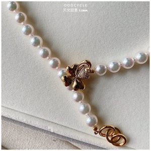 日 本 天 女 證 書 珠 鏈 Tennyo Strand 7.5mm (四葉草金扣 Clover Clasp)