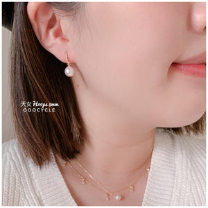 Certified Tennyo Hoops 天女證書鑽石耳圈 8mm