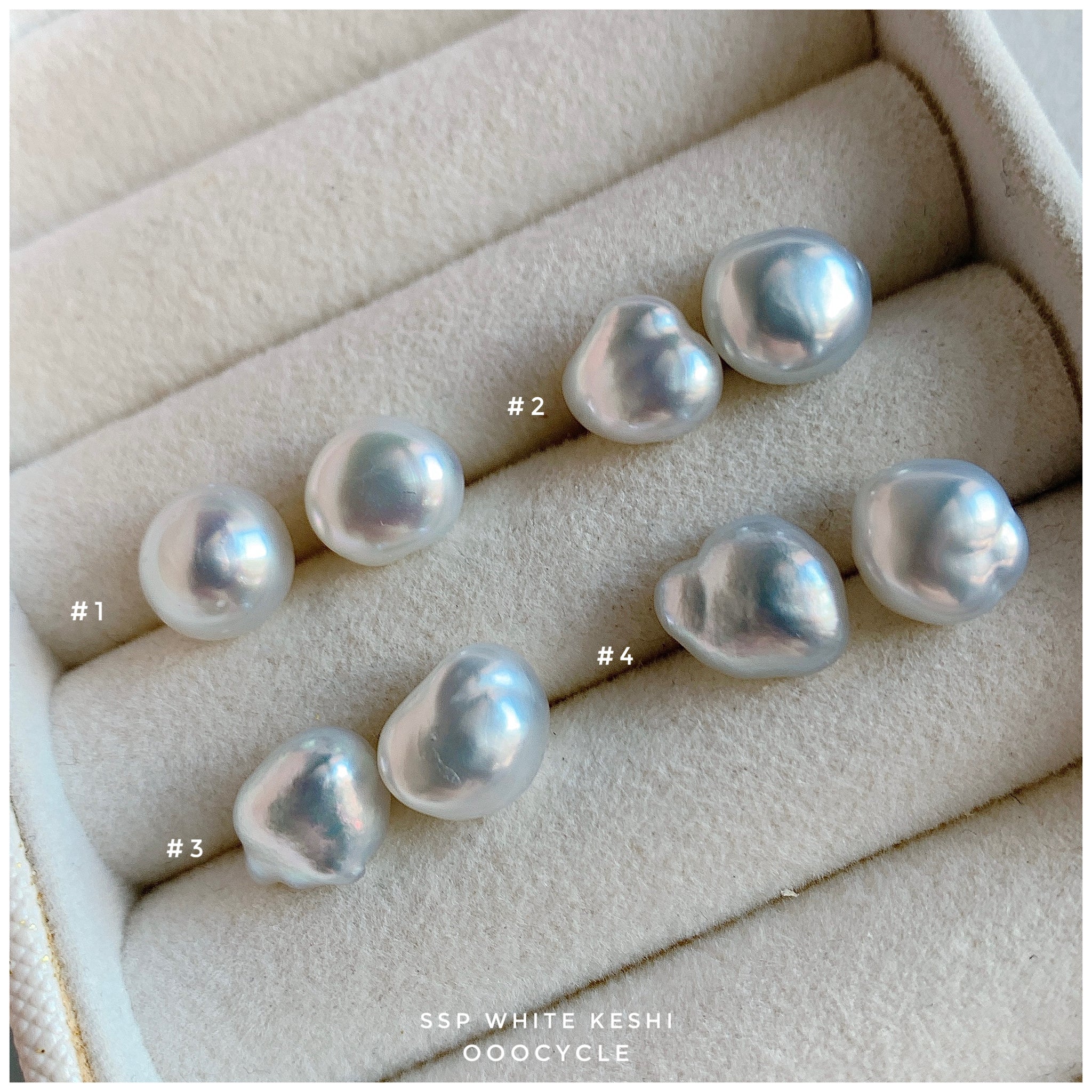 SSP White Keshi 無核南洋白珠 8mm