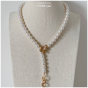 日 本 天 女 證 書 珠 鏈 Tennyo Strand 7.5mm (四葉草金扣 Clover Clasp)